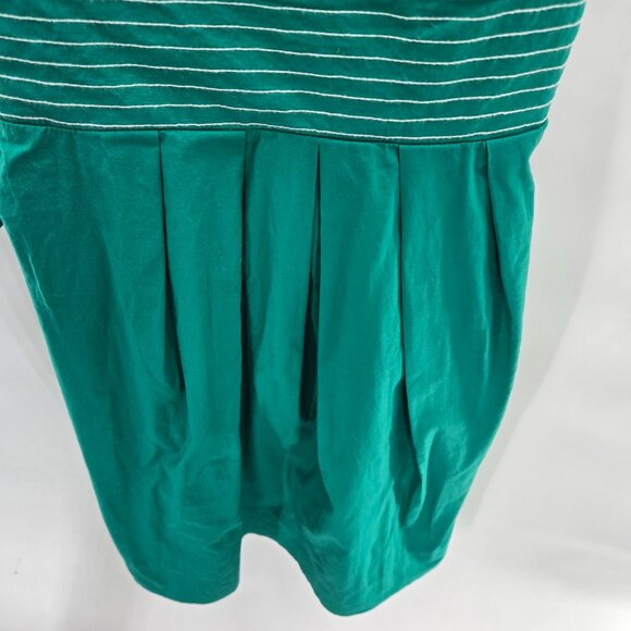 Maurices Kelly Green Knee Length White Stitching Cotton Dress Size Large - Picture 5 of 11